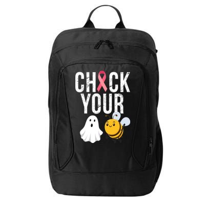 Check Your Boo Bees Breast Cancer Halloween City Backpack