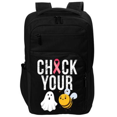 Check Your Boo Bees Breast Cancer Halloween Impact Tech Backpack