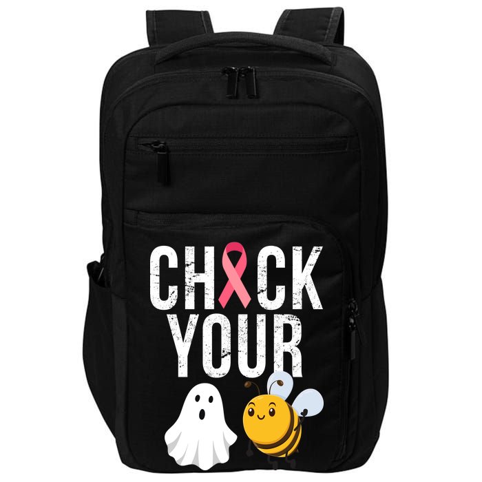 Check Your Boo Bees Breast Cancer Halloween Impact Tech Backpack