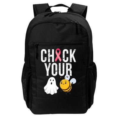 Check Your Boo Bees Breast Cancer Halloween Daily Commute Backpack