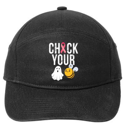 Check Your Boo Bees Breast Cancer Halloween 7-Panel Snapback Hat