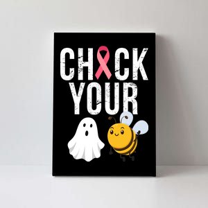 Check Your Boo Bees Breast Cancer Halloween Canvas