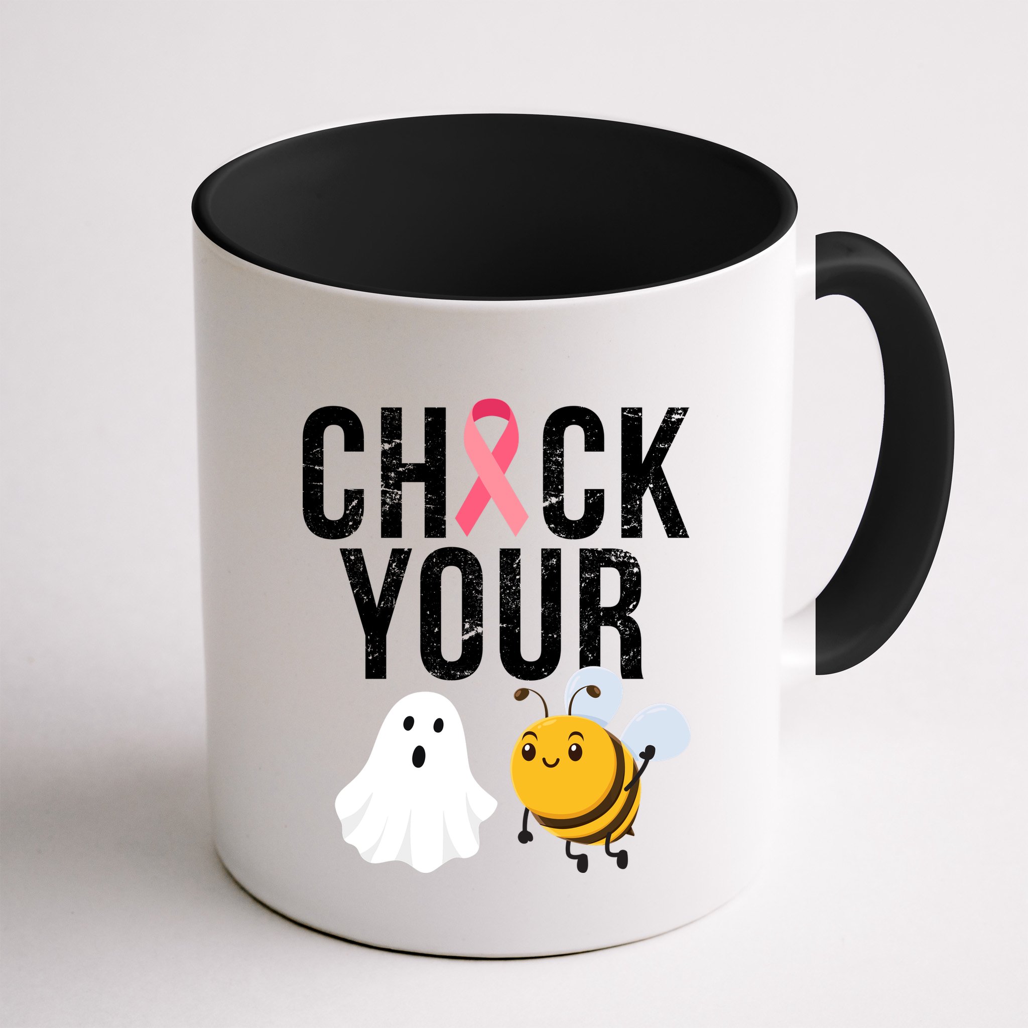 Check Your Boo Bees Breast Cancer Halloween Mug