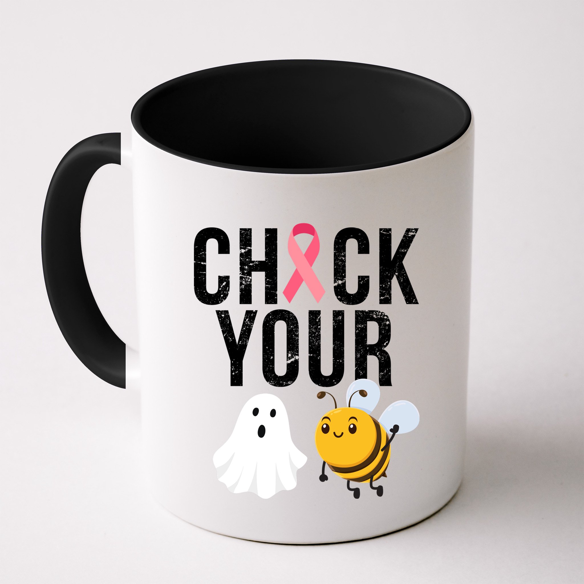 Check Your Boo Bees Breast Cancer Halloween Mug