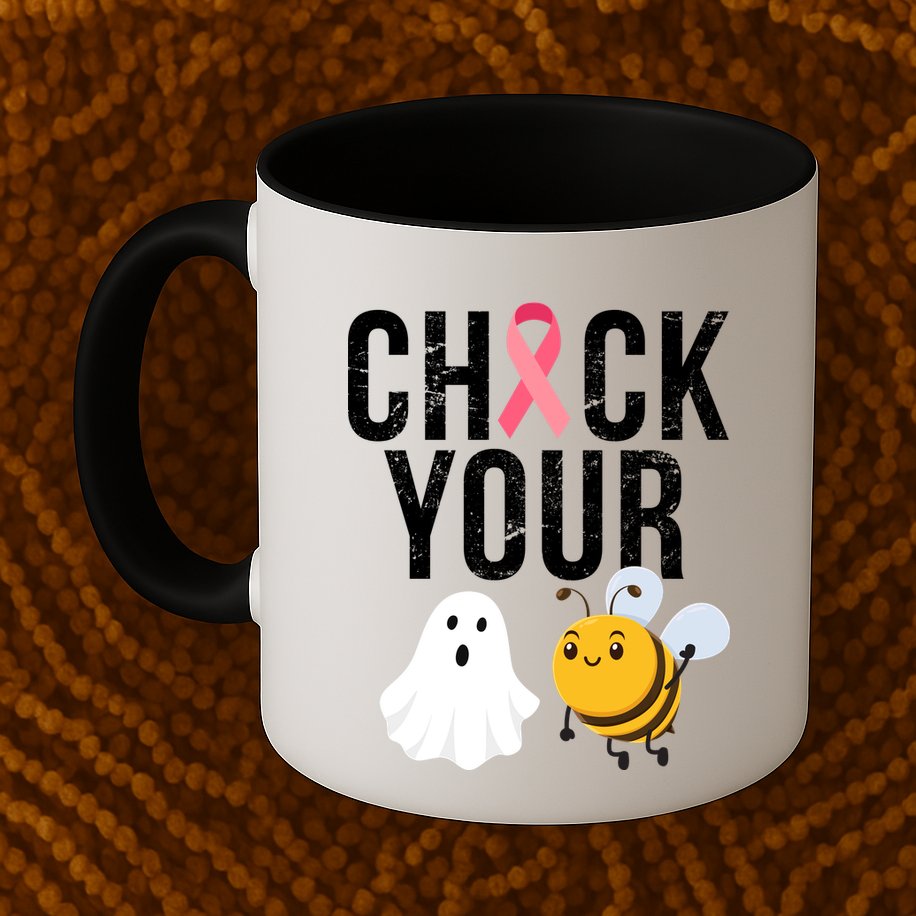 Check Your Boo Bees Breast Cancer Halloween Mug