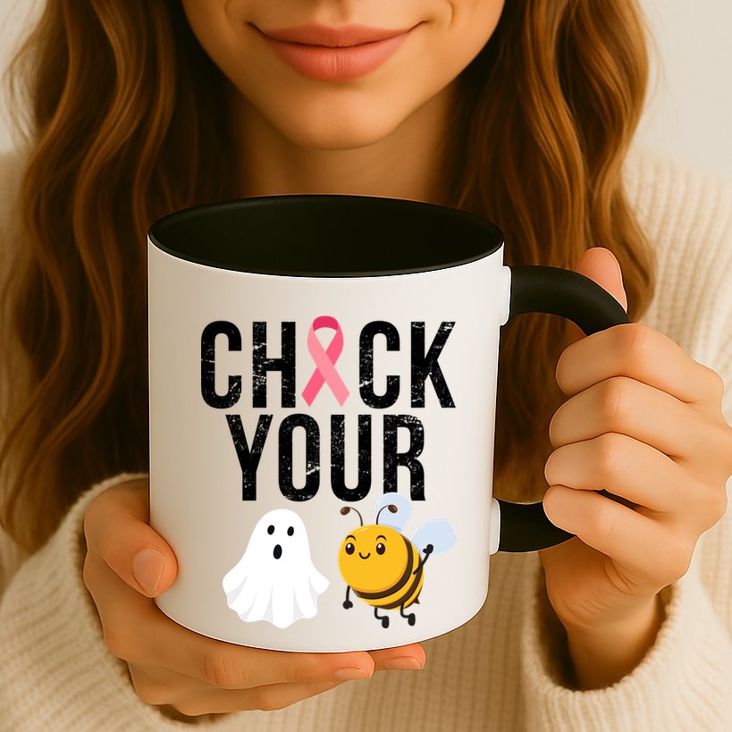 Check Your Boo Bees Breast Cancer Halloween Mug