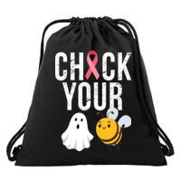 Check Your Boo Bees Breast Cancer Halloween Drawstring Bag