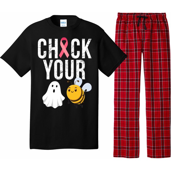 Check Your Boo Bees Breast Cancer Halloween Pajama Set