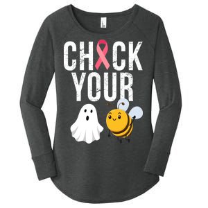 Check Your Boo Bees Breast Cancer Halloween Women's Perfect Tri Tunic Long Sleeve Shirt