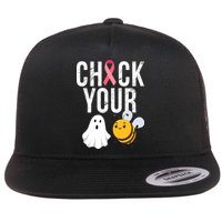 Check Your Boo Bees Breast Cancer Halloween Flat Bill Trucker Hat