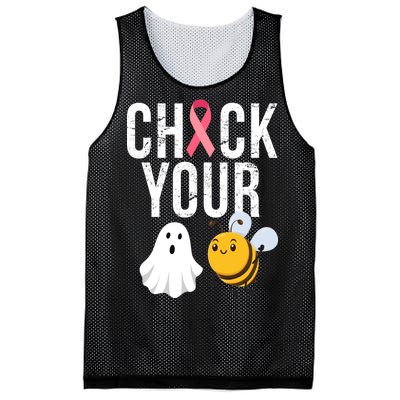 Check Your Boo Bees Breast Cancer Halloween Mesh Reversible Basketball Jersey Tank