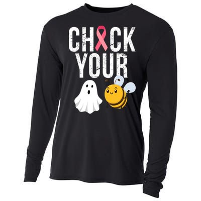 Check Your Boo Bees Breast Cancer Halloween Cooling Performance Long Sleeve Crew