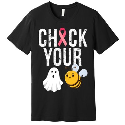 Check Your Boo Bees Breast Cancer Halloween Premium T-Shirt