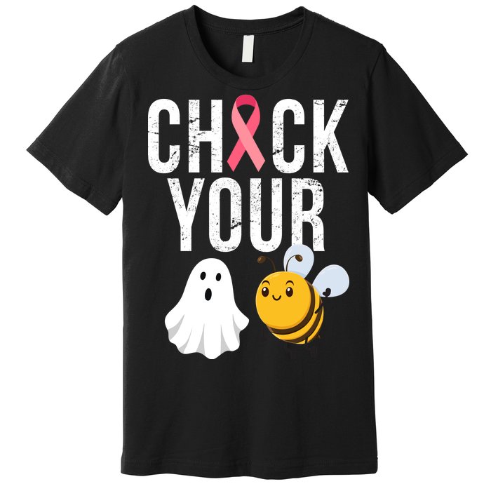 Check Your Boo Bees Breast Cancer Halloween Premium T-Shirt