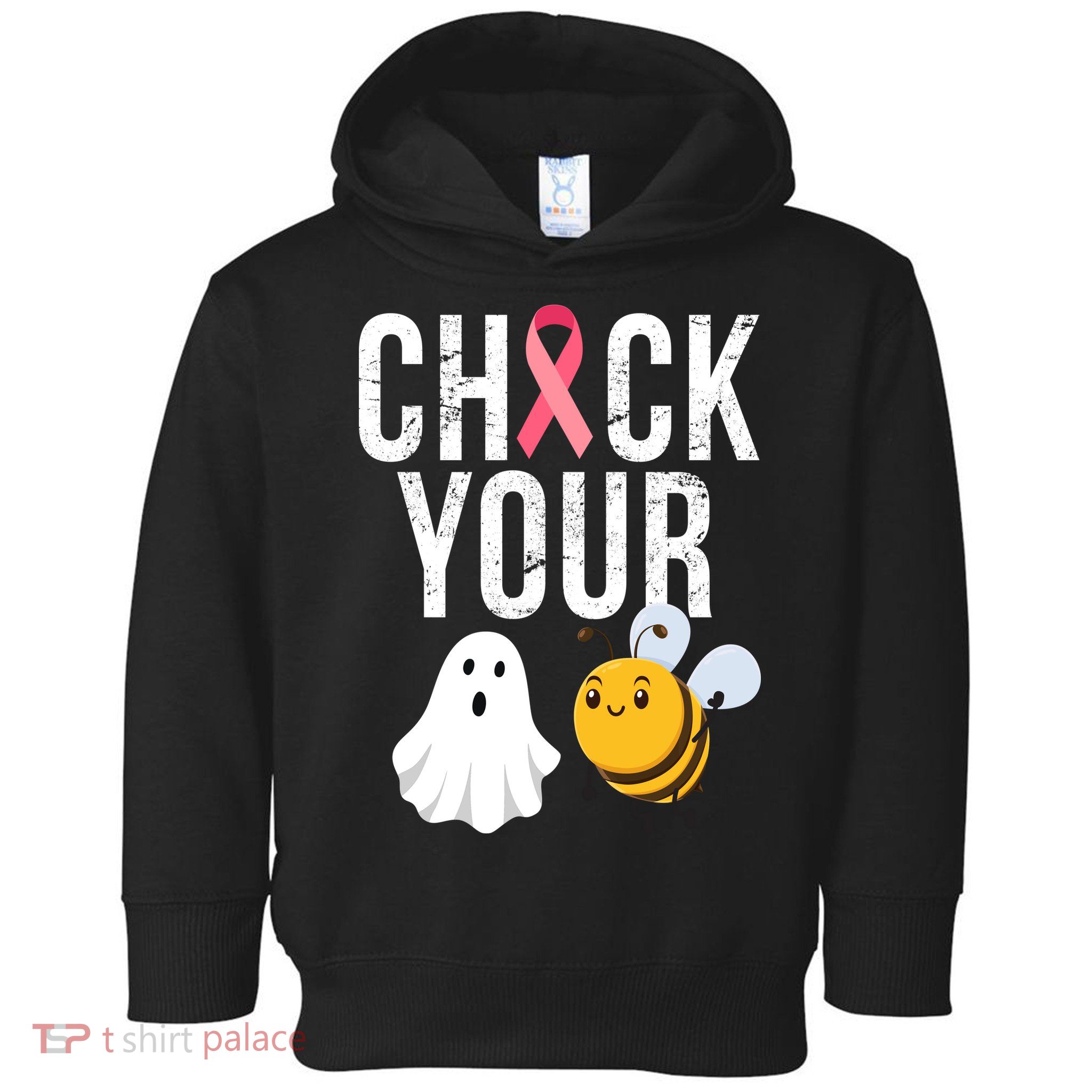 Check Your Boo Bees Breast Cancer Halloween Toddler Hoodie