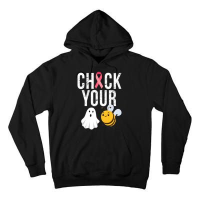 Check Your Boo Bees Breast Cancer Halloween Tall Hoodie