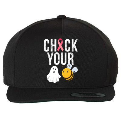 Check Your Boo Bees Breast Cancer Halloween Wool Snapback Cap