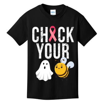 Check Your Boo Bees Breast Cancer Halloween Kids T-Shirt