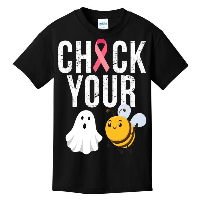 Check Your Boo Bees Breast Cancer Halloween Kids T-Shirt