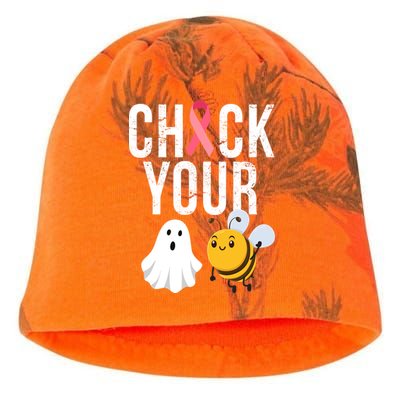 Check Your Boo Bees Breast Cancer Halloween Kati - Camo Knit Beanie