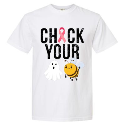 Check Your Boo Bees Breast Cancer Halloween Garment-Dyed Heavyweight T-Shirt