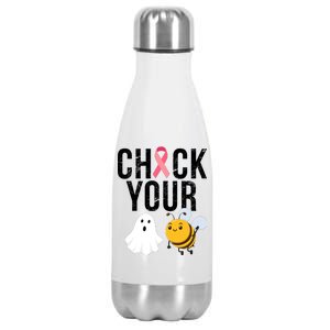 Check Your Boo Bees Breast Cancer Halloween Stainless Steel Insulated Water Bottle