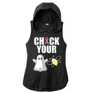 Check Your Boobies Breast Cancer Halloween Ladies PosiCharge Tri-Blend Wicking Draft Hoodie Tank