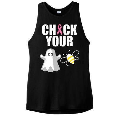 Check Your Boobies Breast Cancer Halloween Ladies PosiCharge Tri-Blend Wicking Tank