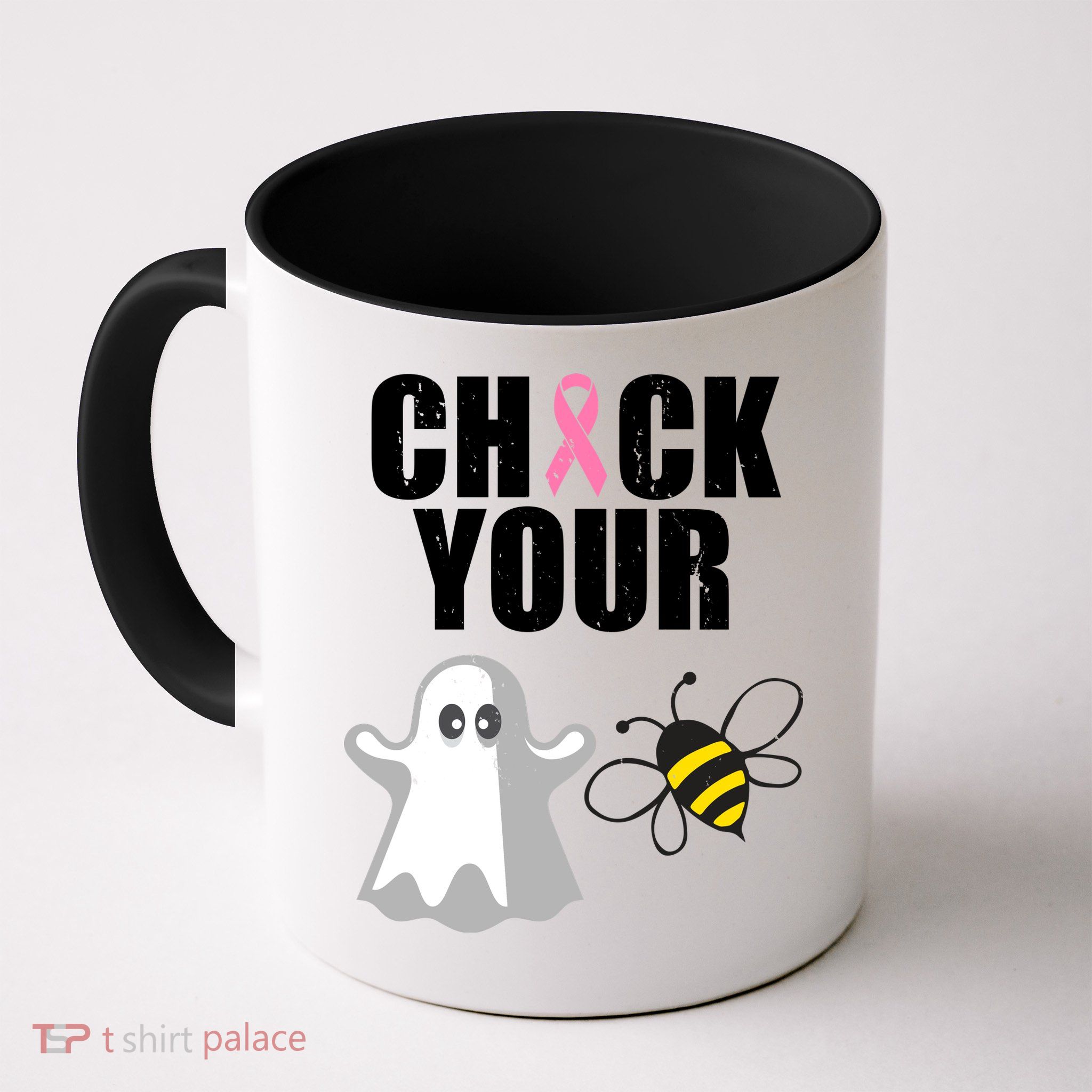 Check Your Boobies Breast Cancer Halloween Mug