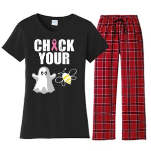 Check Your Boobies Breast Cancer Halloween Women's Flannel Pajama Set