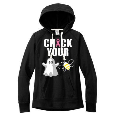 Check Your Boobies Breast Cancer Halloween Women's Fleece Hoodie