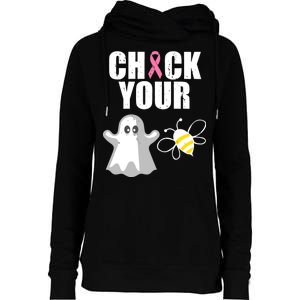 Check Your Boobies Breast Cancer Halloween Womens Funnel Neck Pullover Hood