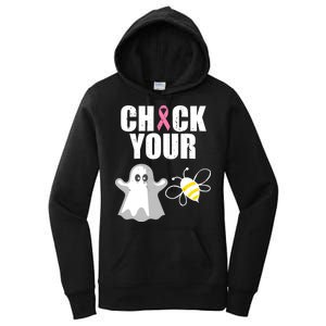 Check Your Boobies Breast Cancer Halloween Women's Pullover Hoodie