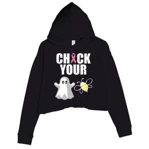 Check Your Boobies Breast Cancer Halloween Crop Fleece Hoodie