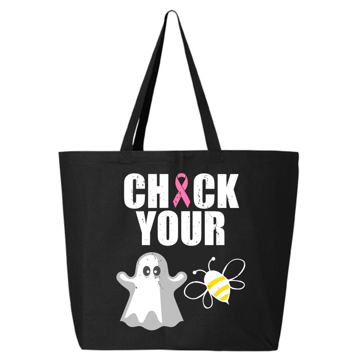 Check Your Boobies Breast Cancer Halloween 25L Jumbo Tote