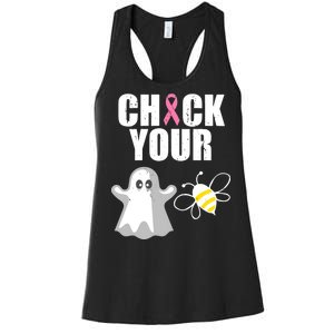 Check Your Boobies Breast Cancer Halloween Women's Racerback Tank