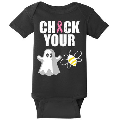 Check Your Boobies Breast Cancer Halloween Baby Bodysuit