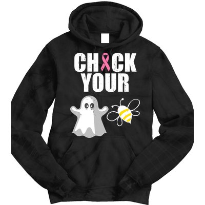 Check Your Boobies Breast Cancer Halloween Tie Dye Hoodie