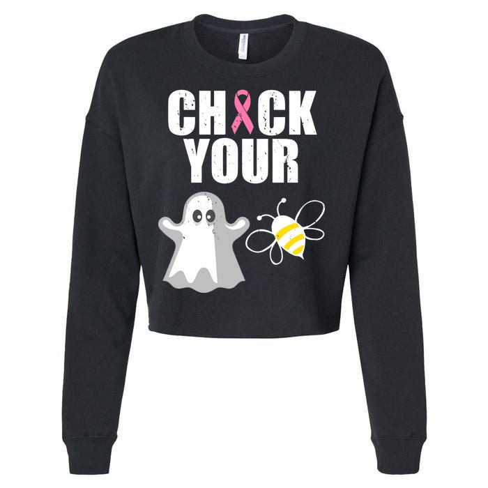 Check Your Boobies Breast Cancer Halloween Cropped Pullover Crew