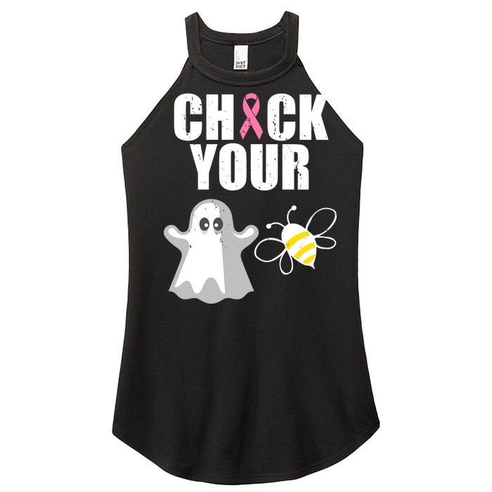 Check Your Boobies Breast Cancer Halloween Women’s Perfect Tri Rocker Tank