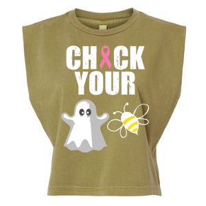 Check Your Boobies Breast Cancer Halloween Garment-Dyed Women's Muscle Tee