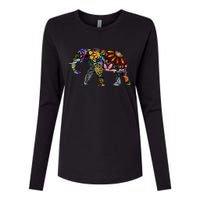 Cheerful Elephant Womens Cotton Relaxed Long Sleeve T-Shirt