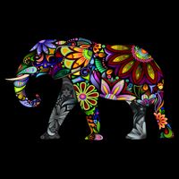 Cheerful Elephant Drawstring Bag
