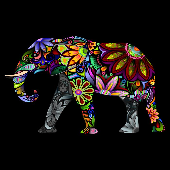 Cheerful Elephant Drawstring Bag