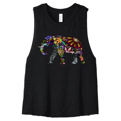 Cheerful Elephant Women's Racerback Cropped Tank