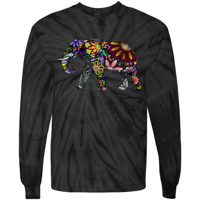 Cheerful Elephant Tie-Dye Long Sleeve Shirt