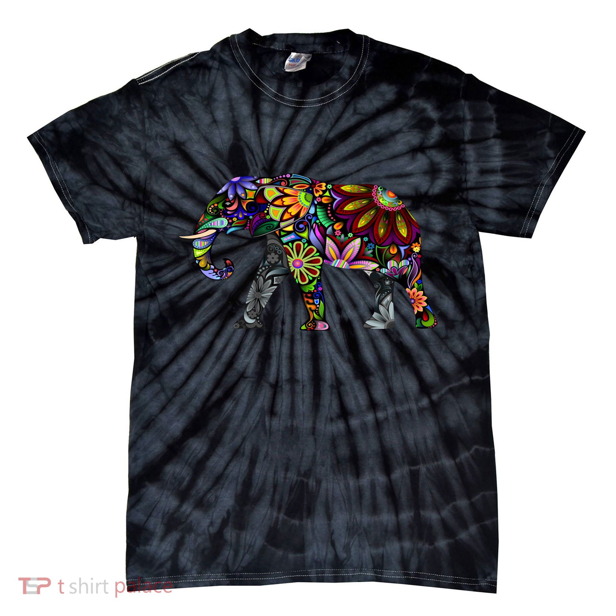 Cheerful Elephant Tie-Dye T-Shirt