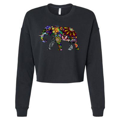 Cheerful Elephant Cropped Pullover Crew