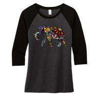 Cheerful Elephant Women's Tri-Blend 3/4-Sleeve Raglan Shirt