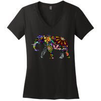 Cheerful Elephant Women's V-Neck T-Shirt